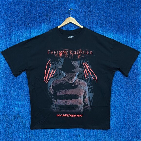 A Nightmare on Elm Street “How Sweet Fresh Meat” Graphic Horror Oversized T-Shir - Picture 1 of 4